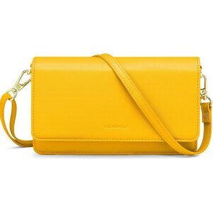Women's 8 - Yellow Leather Imported Cellphone Purse Crossbody Bags